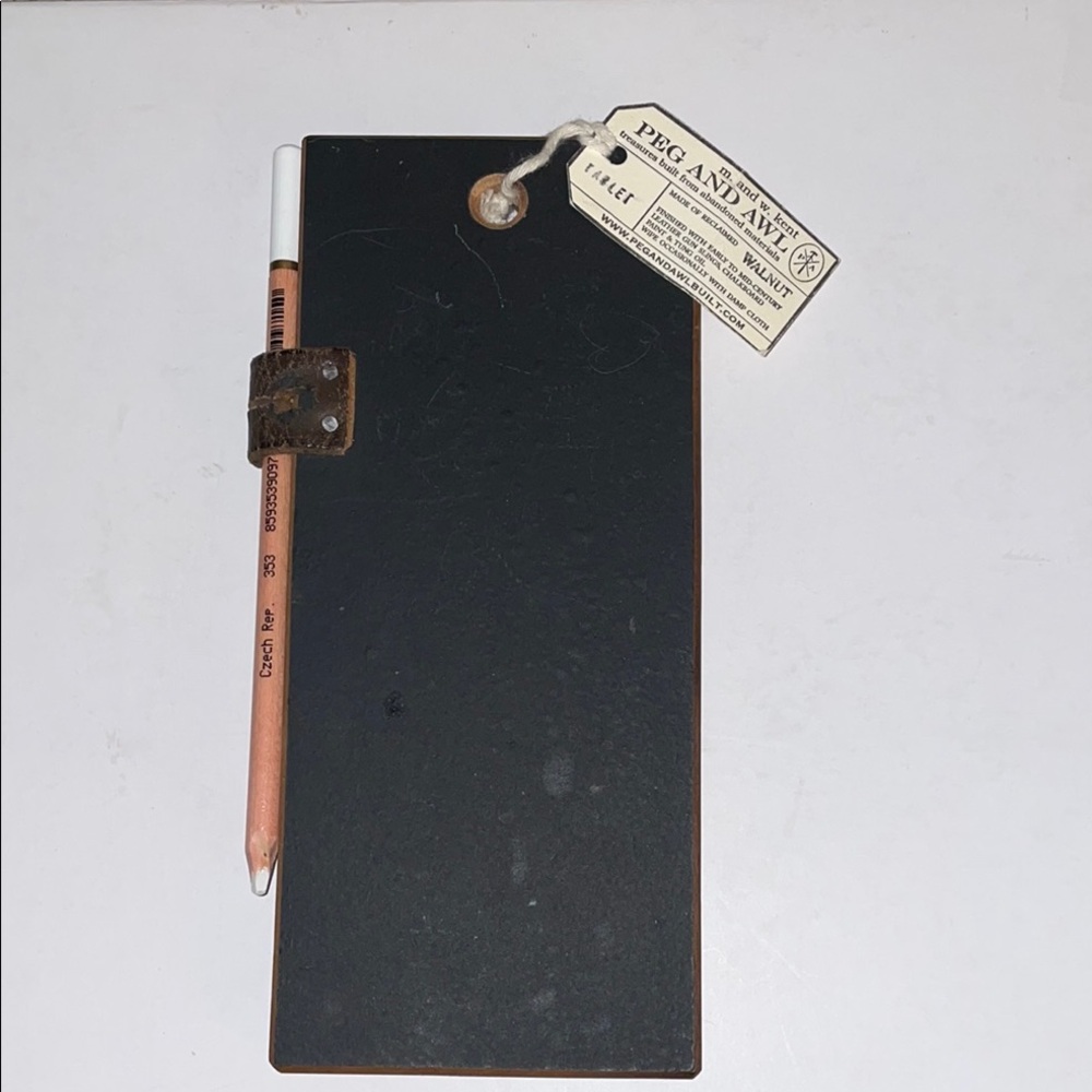 Peg and Awl Black Chalkboard with Pencil